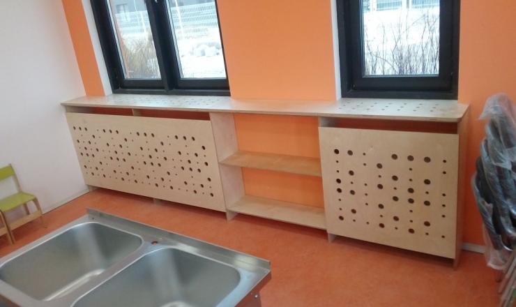 Изготовление полок в зоне радиатора отопления